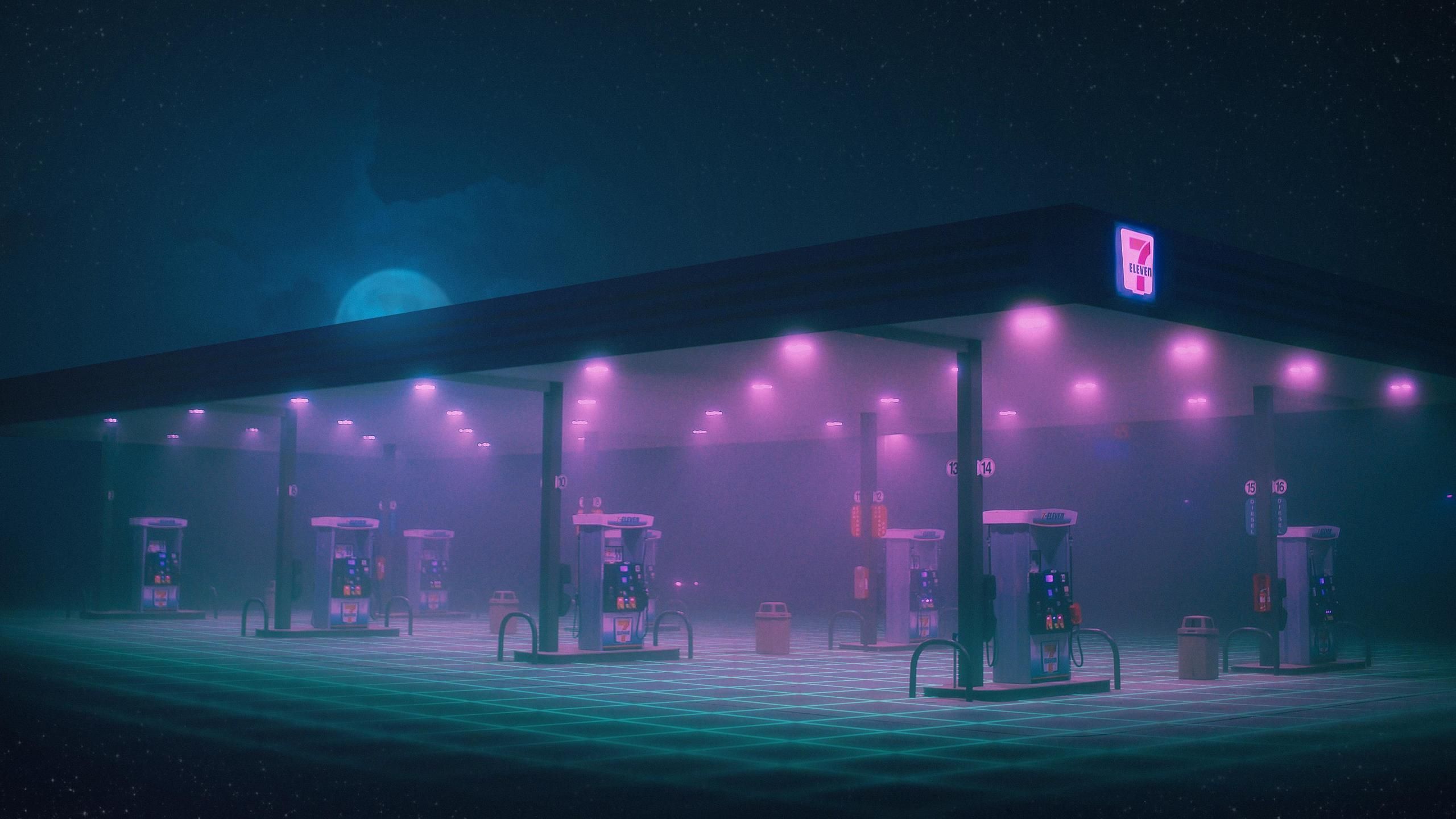 Gas Station Minimalist. Gas, Night aesthetic, Gas station