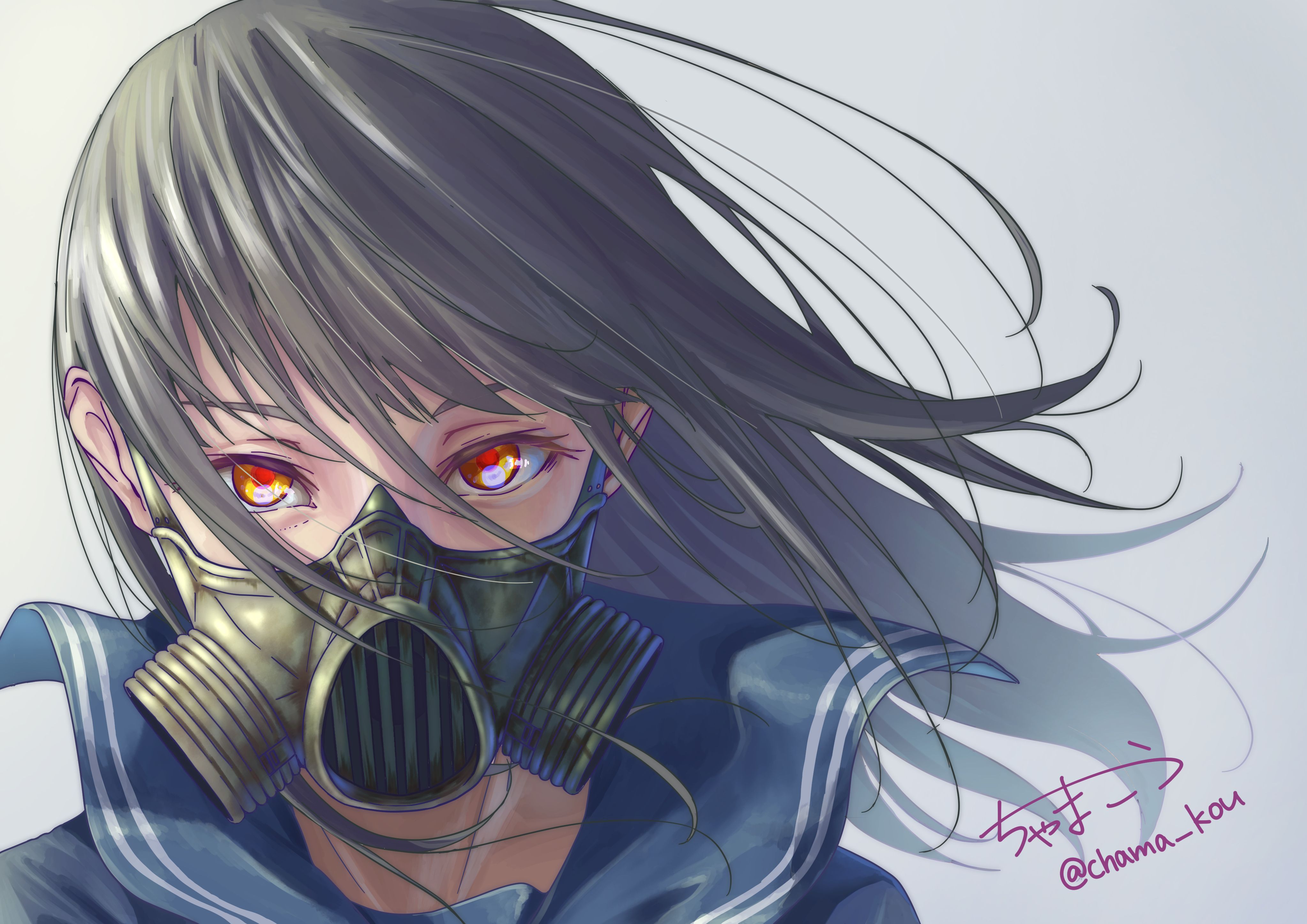 Anime Girl Mask Wallpaper