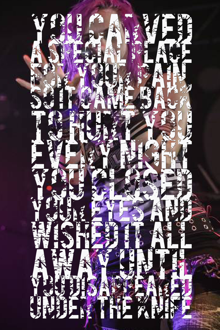 icon for hire- under the knife (my edit, please don't steal\repost or remove this caption). Band quotes, Music artists, Music icon