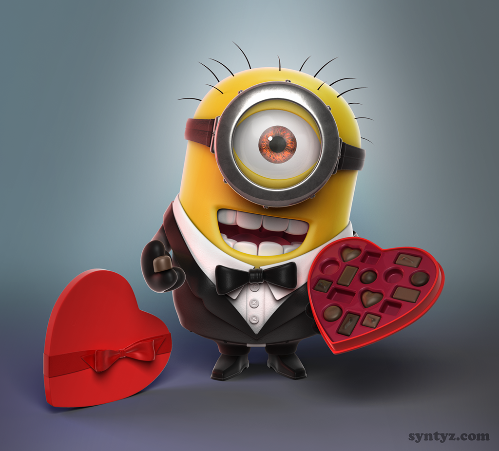 Valentine's Minion. Minions, Minions funny, Minion valentine