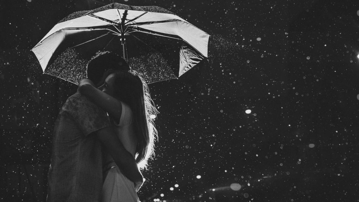 Hug hugging couple love mood people men women happy rain drops umbrella wallpaperx1080