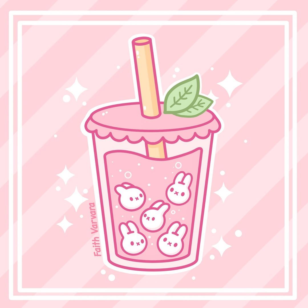 Otafest Booth 1C on Instagram: “I thought I'd do a little Boba Bunny bubble tea to go along with. Cute kawaii drawings, Cute animal drawings kawaii, Cute stickers