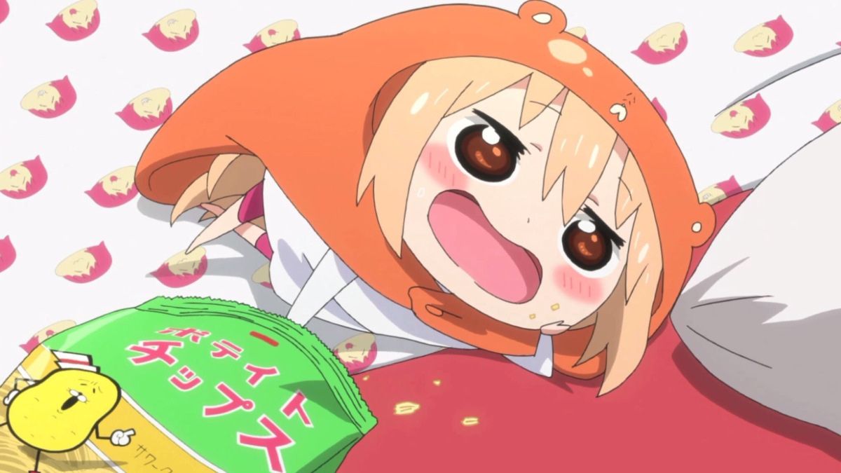Umaru Chan Holding Chips And Cola