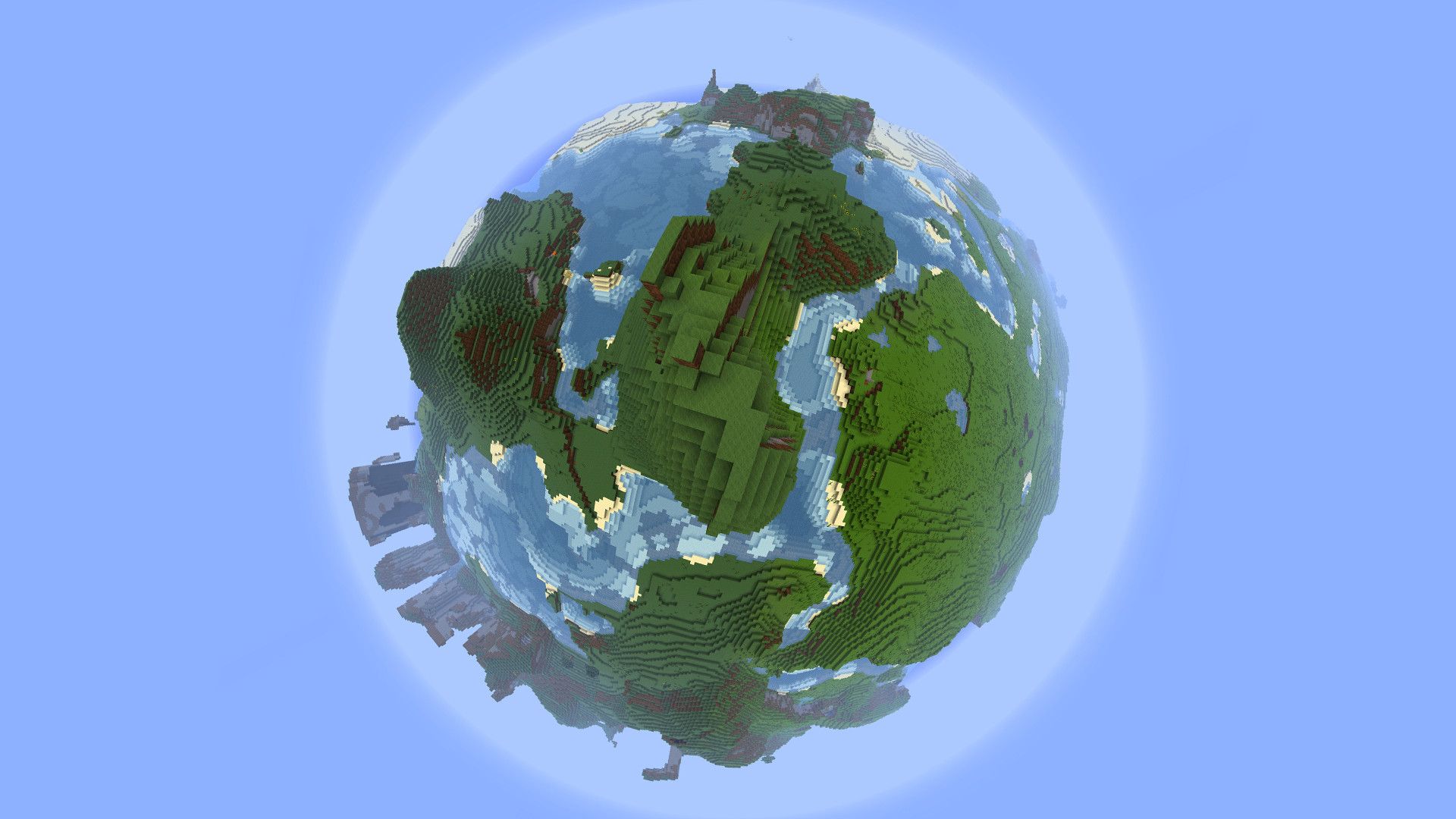 Minecraft Cube Earth Wallpaper