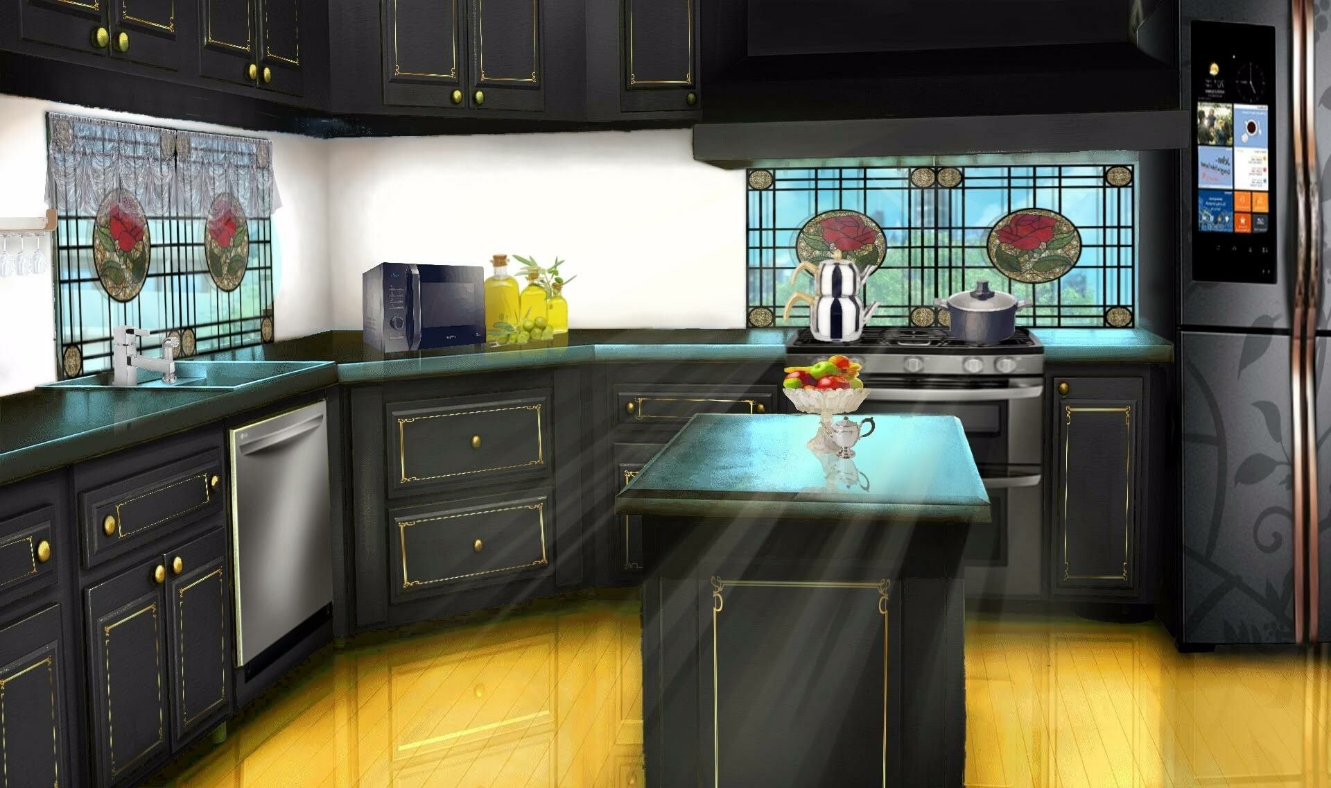 This was originally Episode Interactive's background called, INT. KITCHEN CLASSIC LUXURY -. Kitchen background, Episode interactive background, Anime background