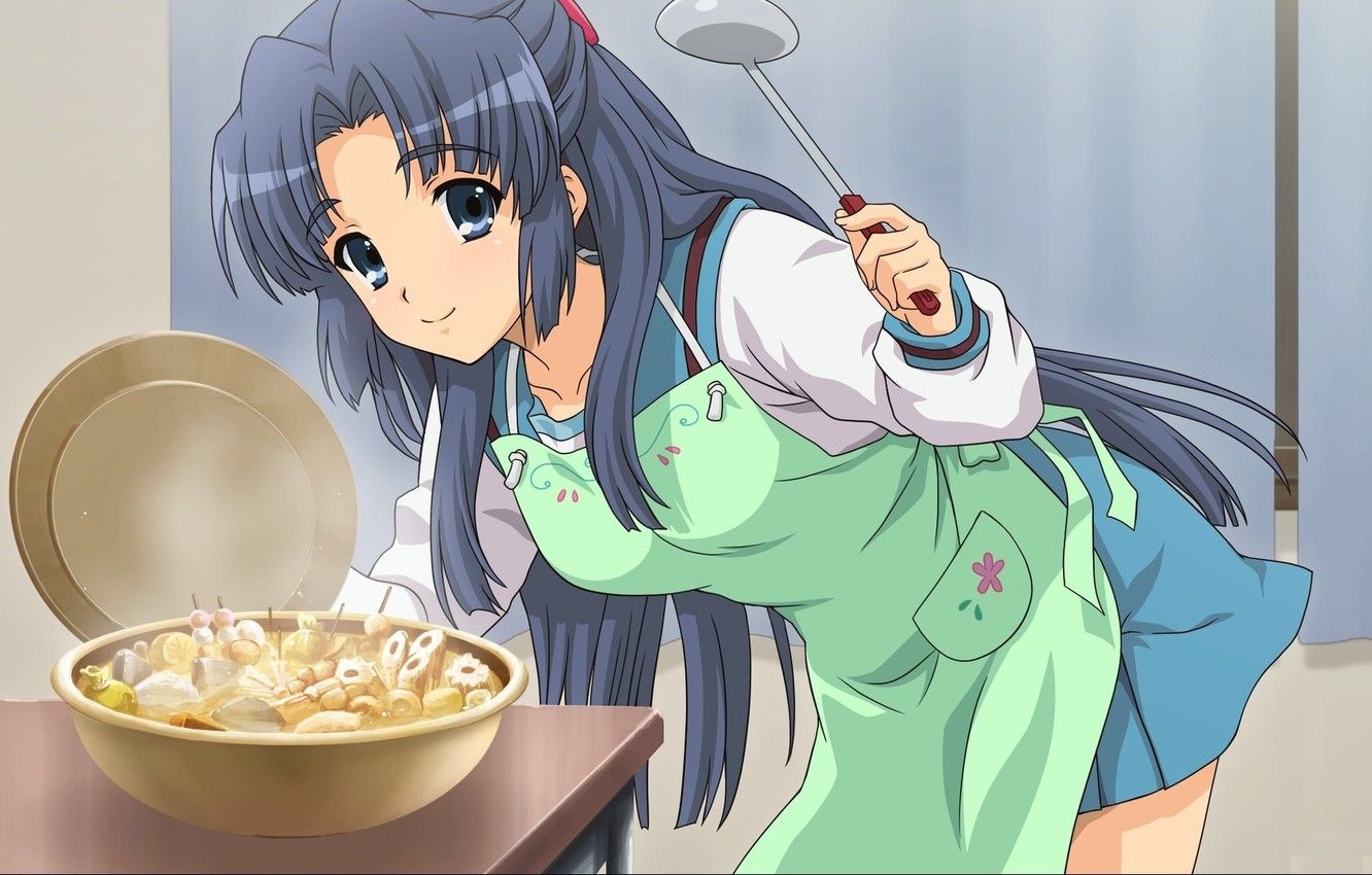 Wallpaper anime, art, kitchen, girl, ryoko asakura image for desktop, section прочее