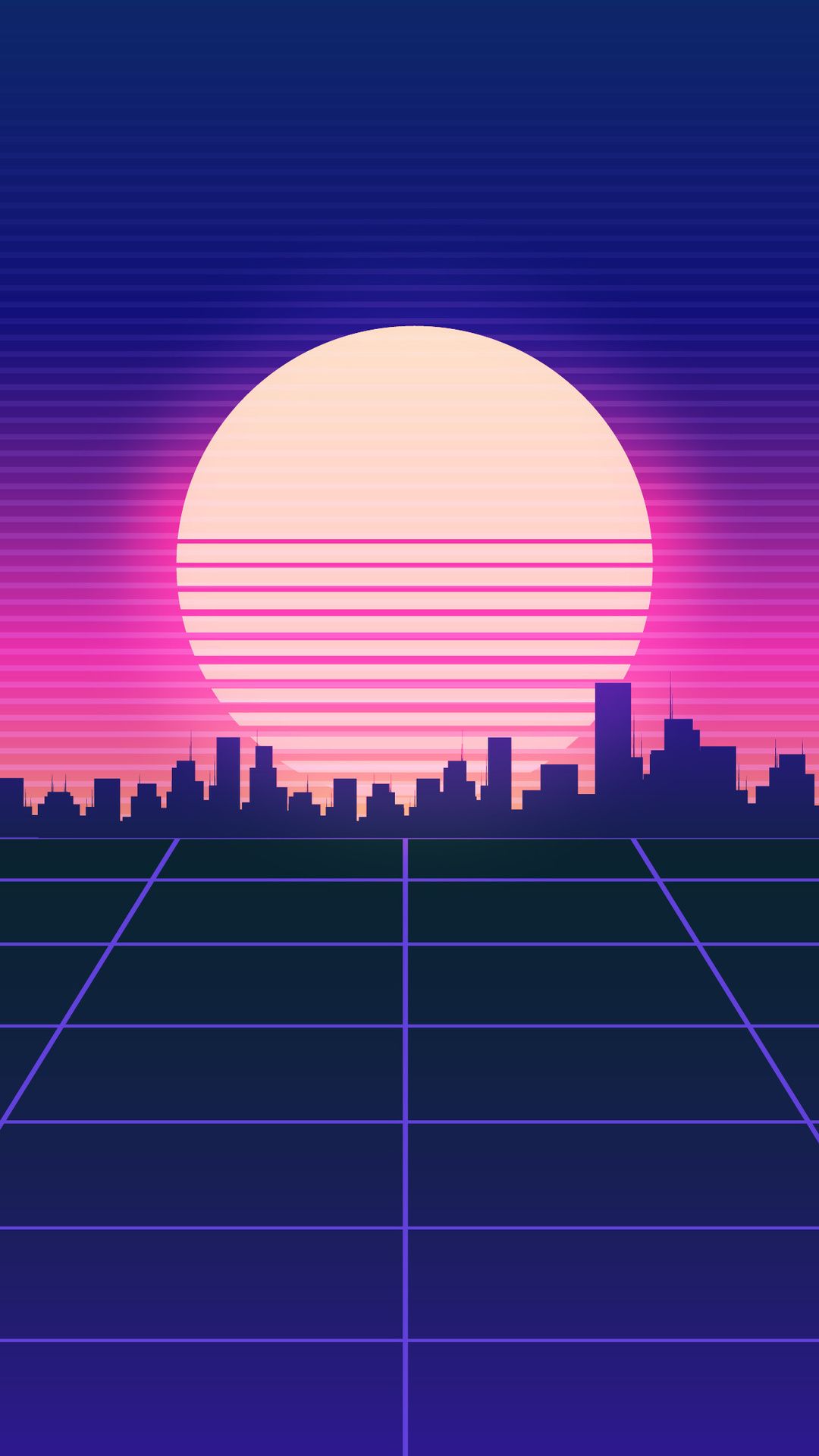iPhone 8 Plus Retrowave Road Wallpaper