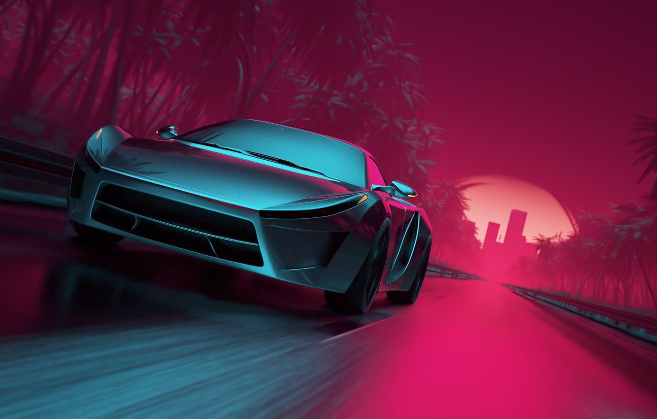 Wallpaper Road, Neon, Machine, Graphics, Art, Neon, Electronic, Synthpop, Darkwave, Synth, Retrowave, Synth Pop, Sinti, Synthwave, Synth Pop, New Retro Wave Image For Desktop, Section рендеринг