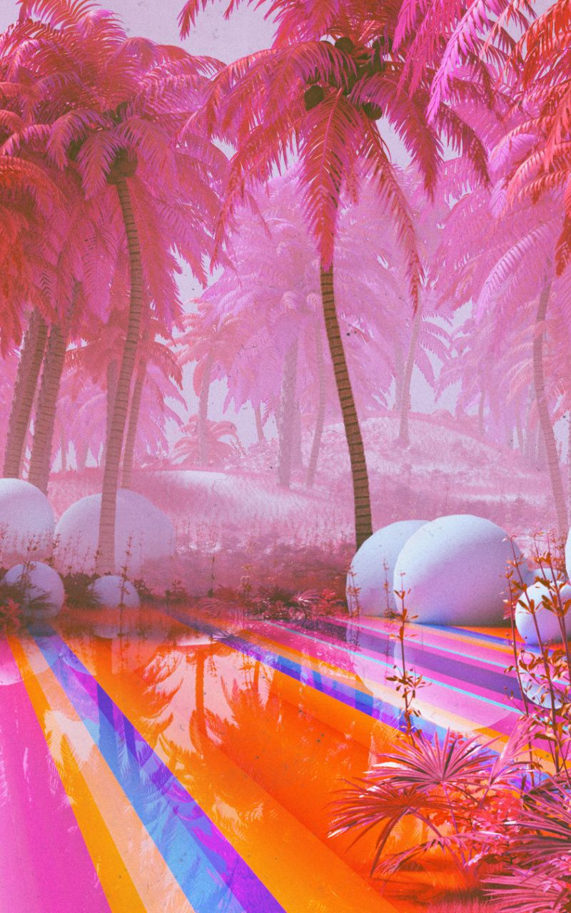 Download Retrowave, Artwork, Forest, Palm Tree Wallpaper, 800x Samsung Galaxy Note GT N Meizu MX 2