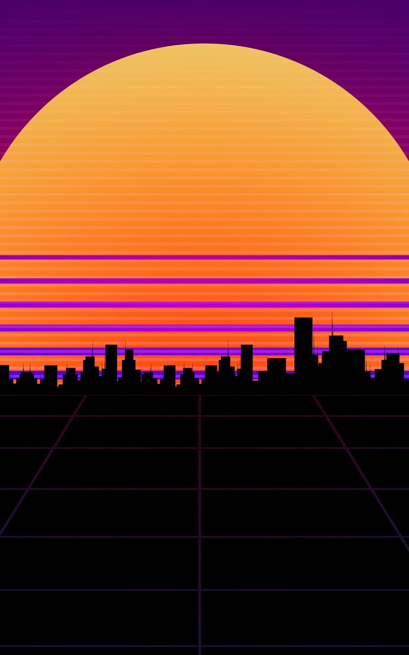 Retrowave Big City 4k Nexus Samsung Galaxy Tab Note Android Tablets HD 4k Wallpaper, Image, Background, Photo and Picture