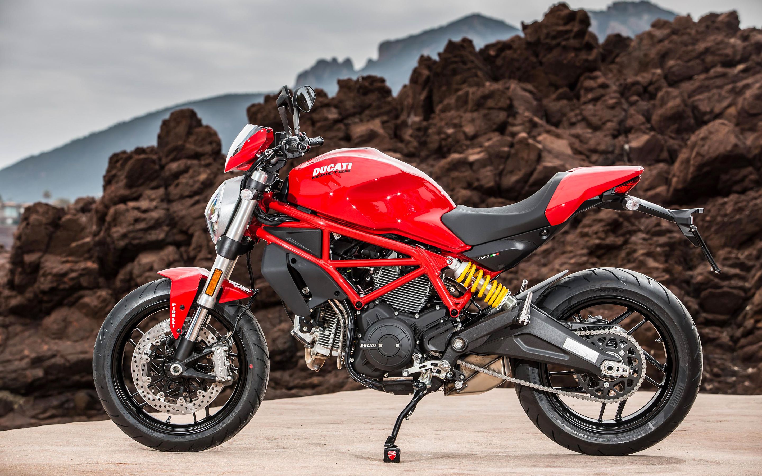 Download wallpaper Ducati Monster sportbikes, 2017 bikes, new Monster italian motorcycles, Ducati for desktop with resolution 2880x1800. High Quality HD picture wallpaper