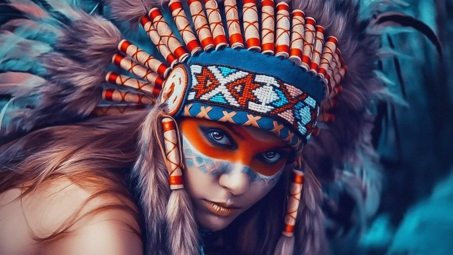 indigenous #headgear native american #girl #indian #headdress #feather long hair #face #eyes P #wallpaper. Native american girls, Native american, Headdress