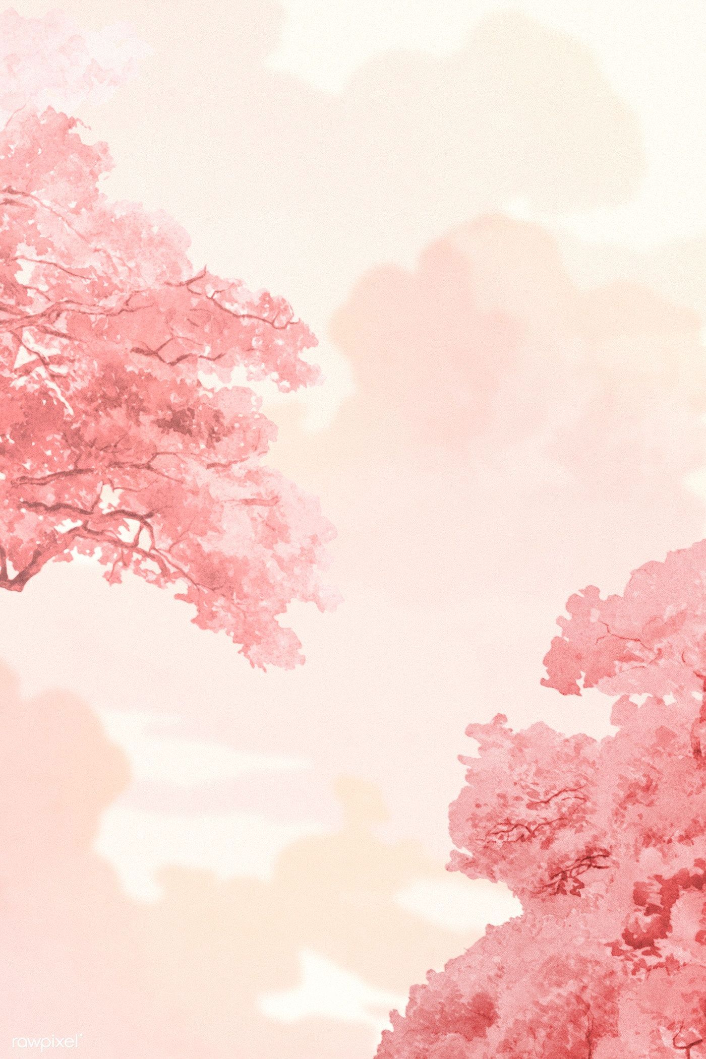 Download premium illustration of Pastel tree and cloud background 2203214. Pastel clouds, Cloud illustration, Pastel sky