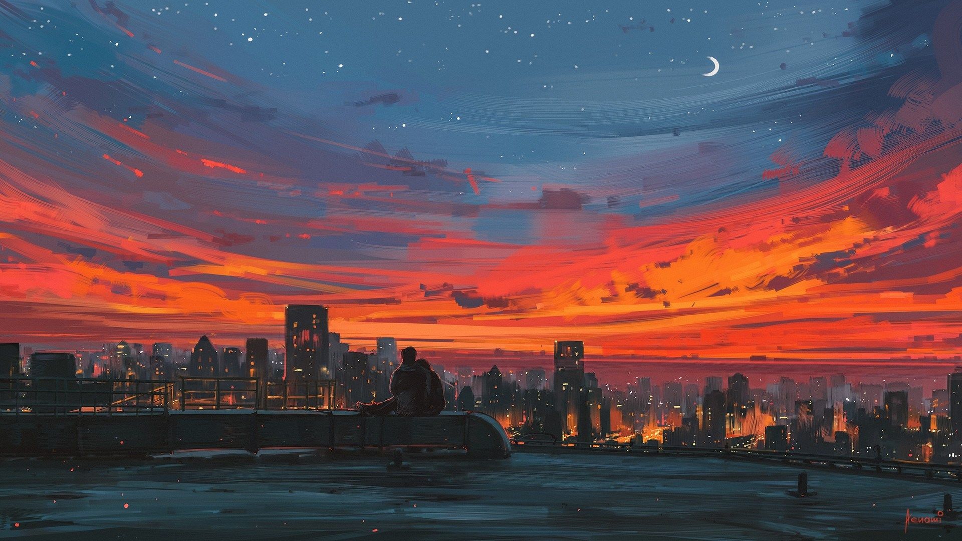 Aesthetic Wallpaper Sunset Anime
