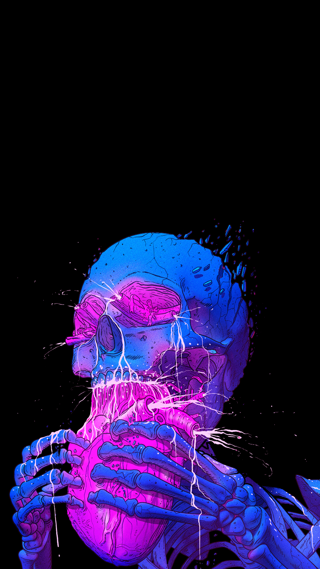 Amoled Phone Wallpaper Skull