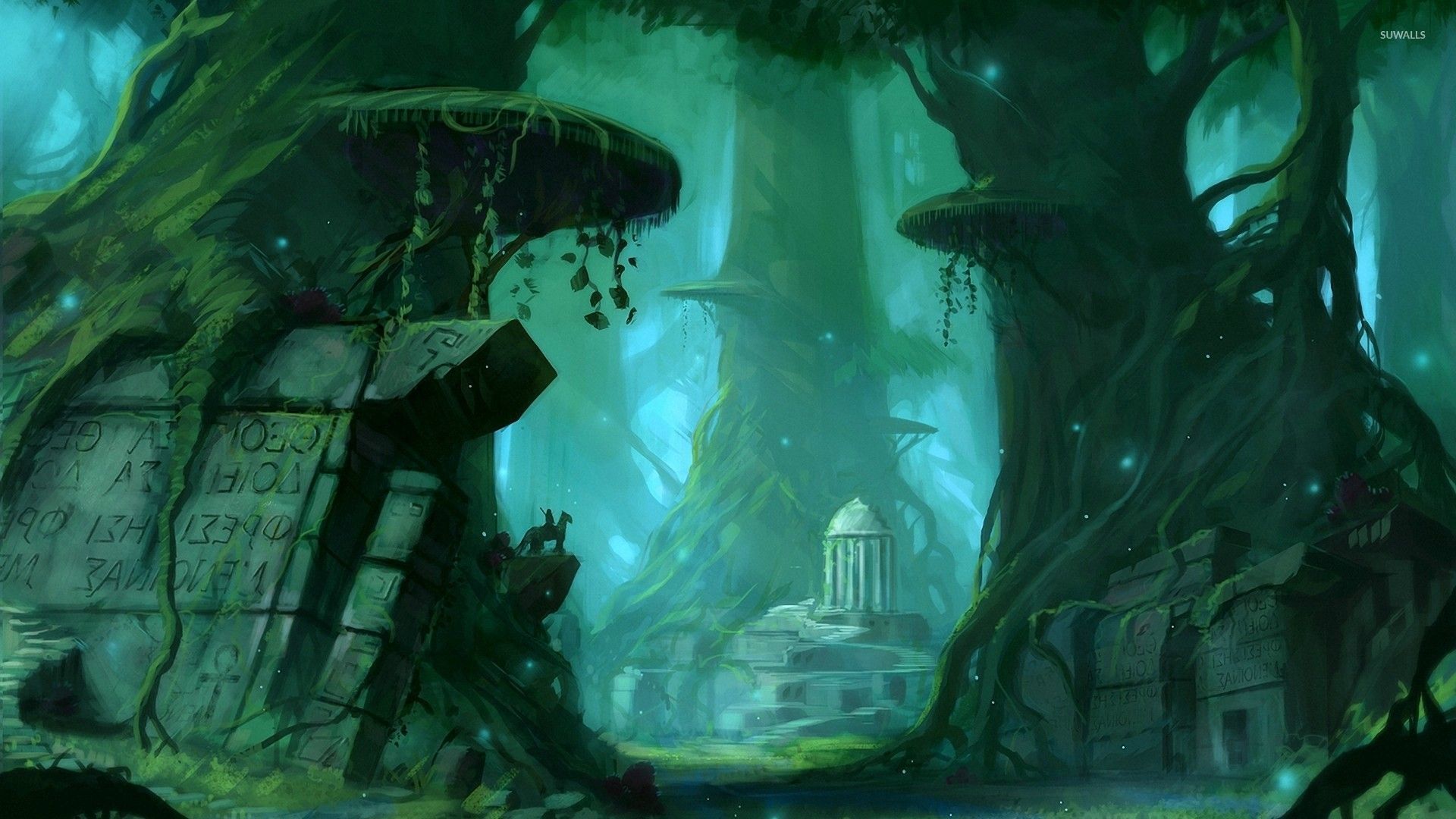 Ancient Temple Wallpaper Photo With Wallpaper Wide Resolution 1920x1080 px 259.73 KB. Fantasy landscape, Fantasy forest, Art