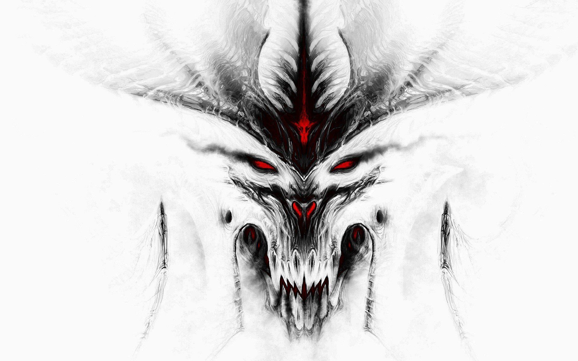 White Gaming Wallpaper Free White Gaming Background - Diablo, Drawing wallpaper, Monster tattoo