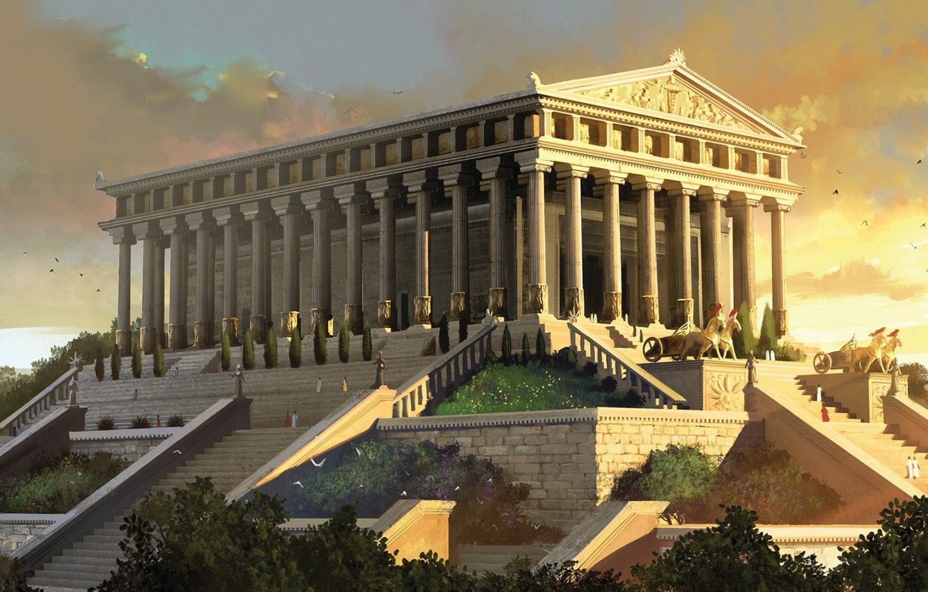 Wallpapers art, painting, ancient, Temple of Artemis image for desktop, sec...