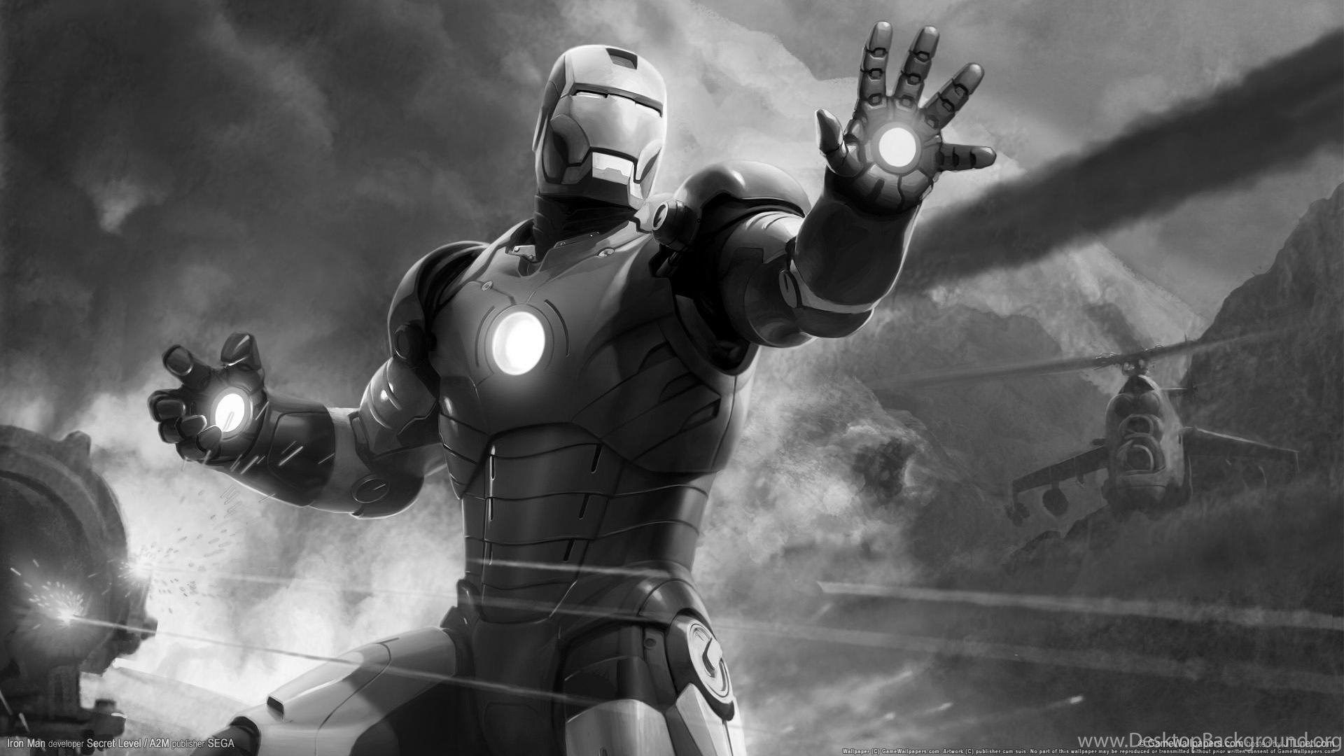Games Black And White Iron Man HD Game Wallpaper. Black And White. Desktop Background