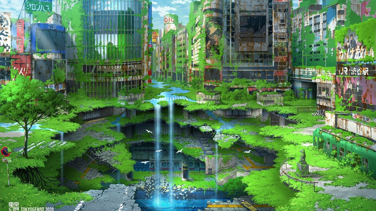 Green Anime City Wallpapers - Wallpaper Cave