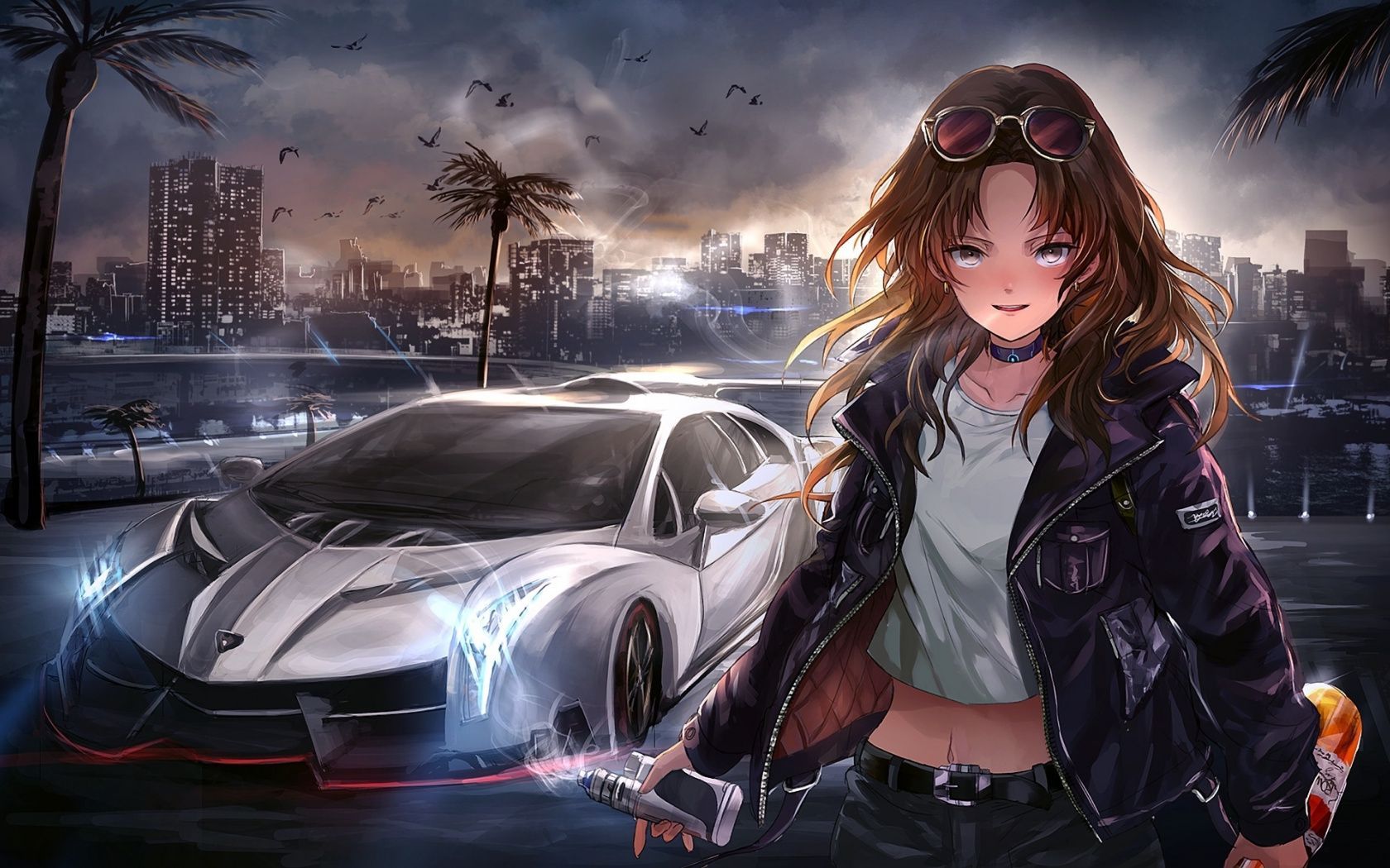 Anime Car Wallpaper HD Wallpaper