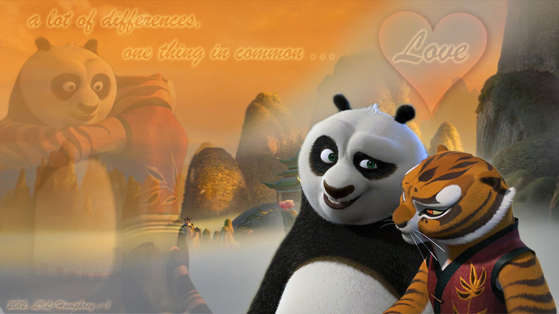 kung fu panda viper and tigress kiss