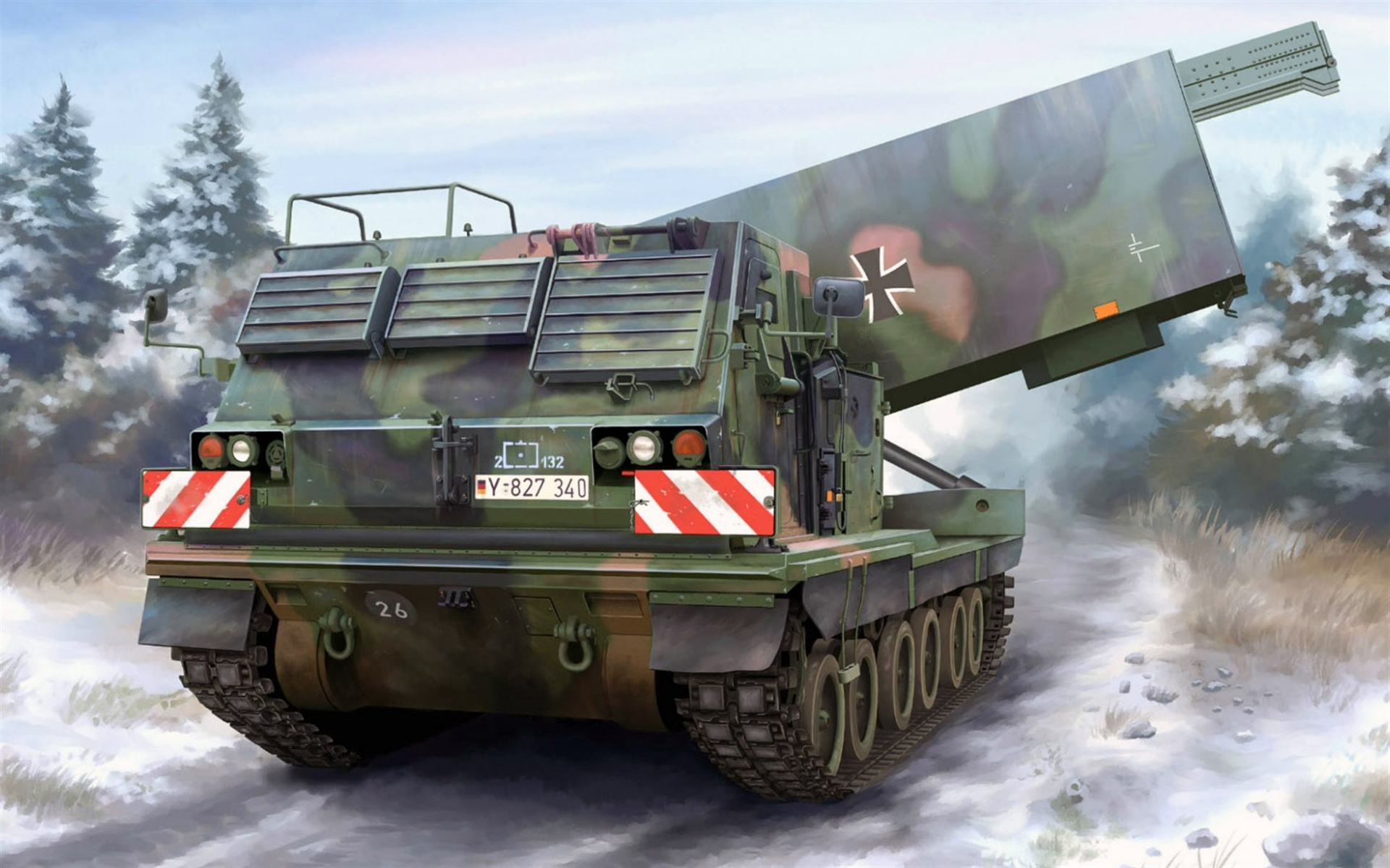 Download Wallpaper M270 MLRS, German War Machine, Army Of Germany, Multiple Launch Rocket System, Self Propelled Loader Launcher For Desktop With Resolution 1920x1200. High Quality HD Picture Wallpaper