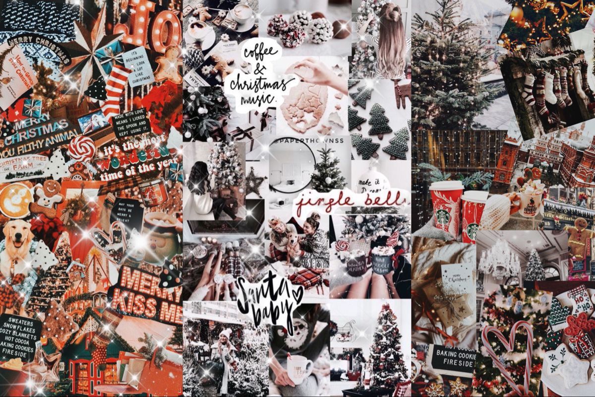christmas winter desktop laptop wallpaper collage