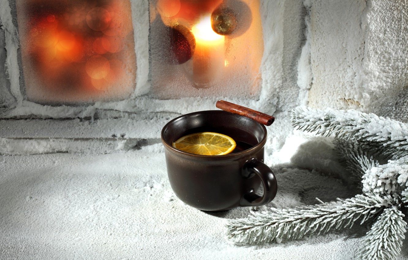 Wallpaper winter, tea, new year, Christmas, Cup image for desktop, section новый год