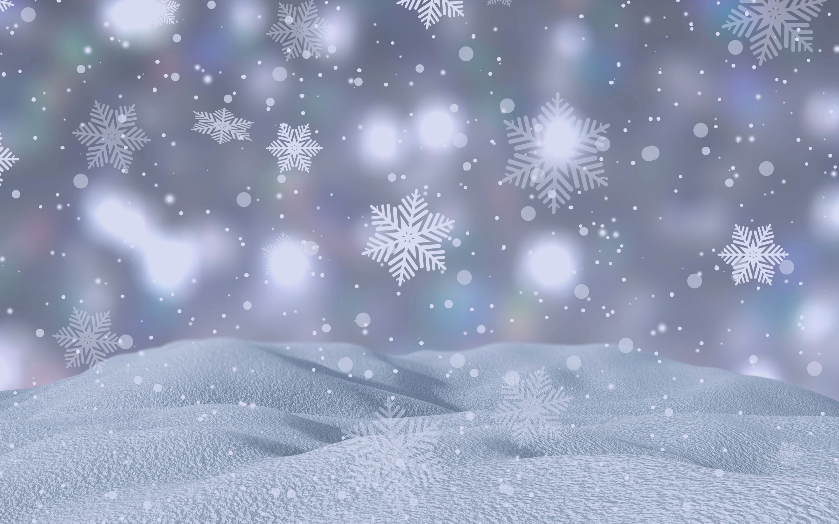 Download wallpaper white winter background, snowflakes, snow, blur, background with snowflakes, winter texture for desktop with resolution 2880x1800. High Quality HD picture wallpaper
