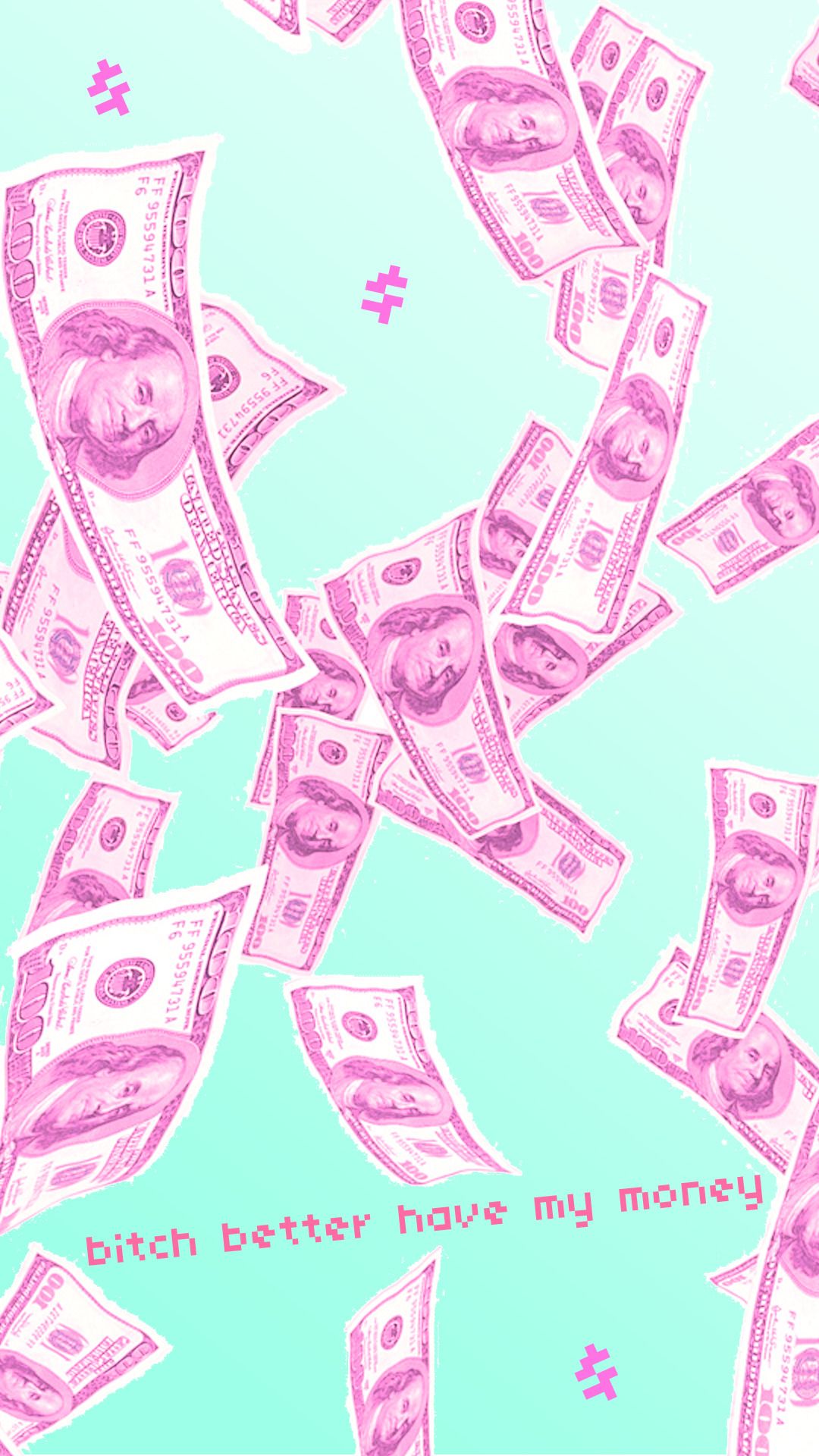 Wallpaper Tumblr Pink Money