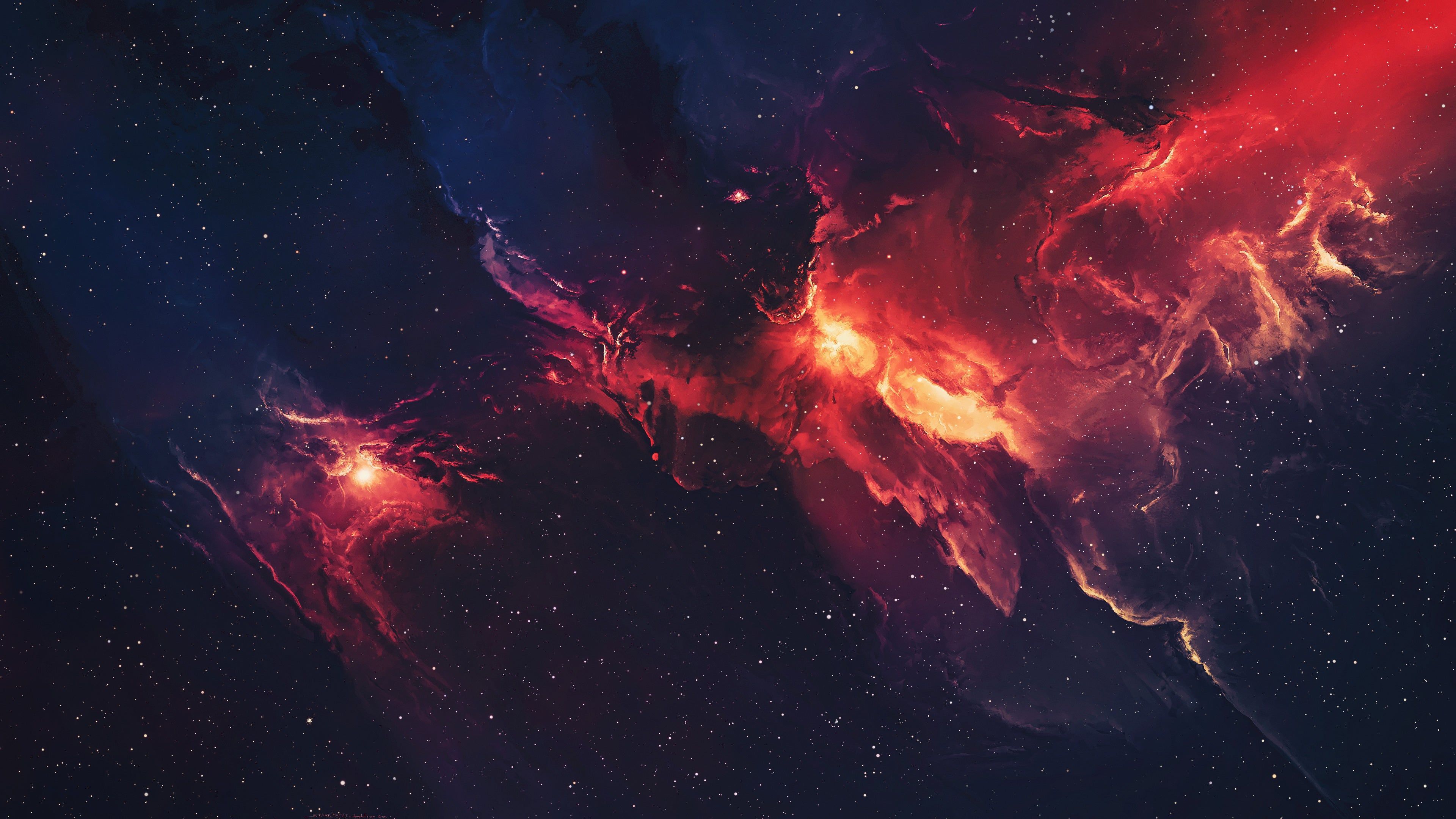 Red and Blue Nebula 4K wallpaper. Nebula wallpaper, Wallpaper space, Star wallpaper