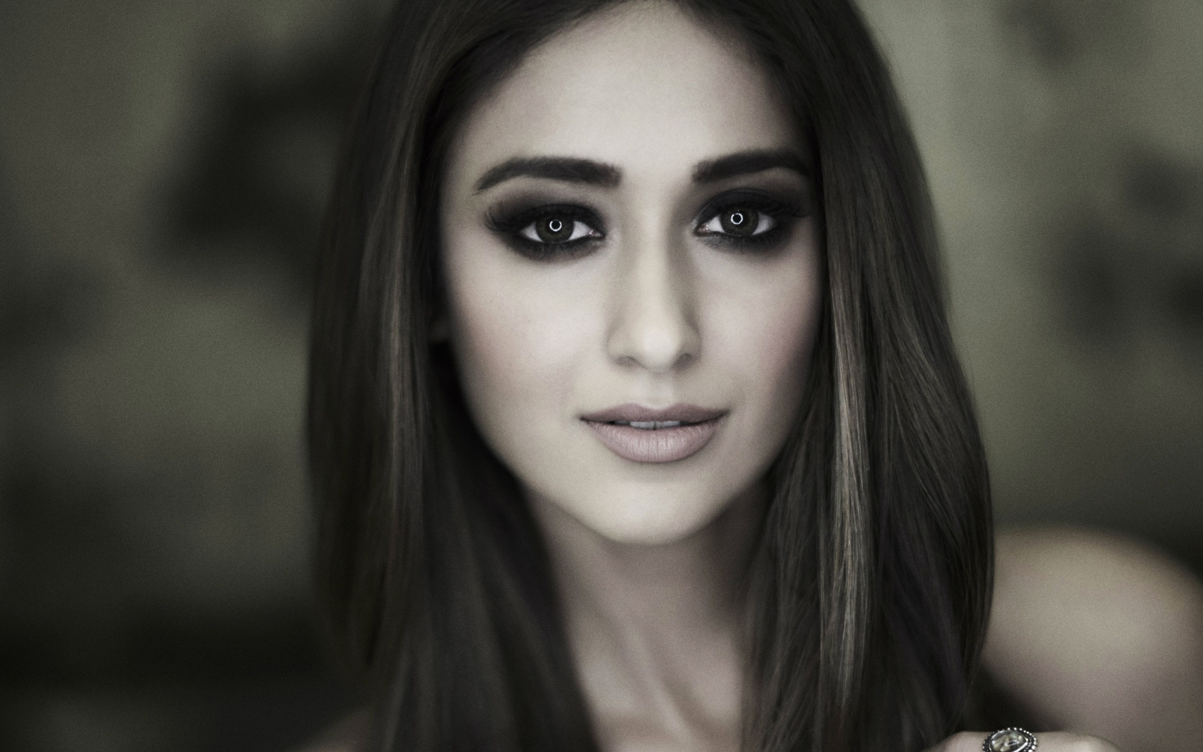 Download wallpaper Ileana DCruz, 4k, Indian actress, makeup model, portrait, beautiful female eyes, Bollywood, Indian women for desktop with resolution 3840x2400. High Quality HD picture wallpaper