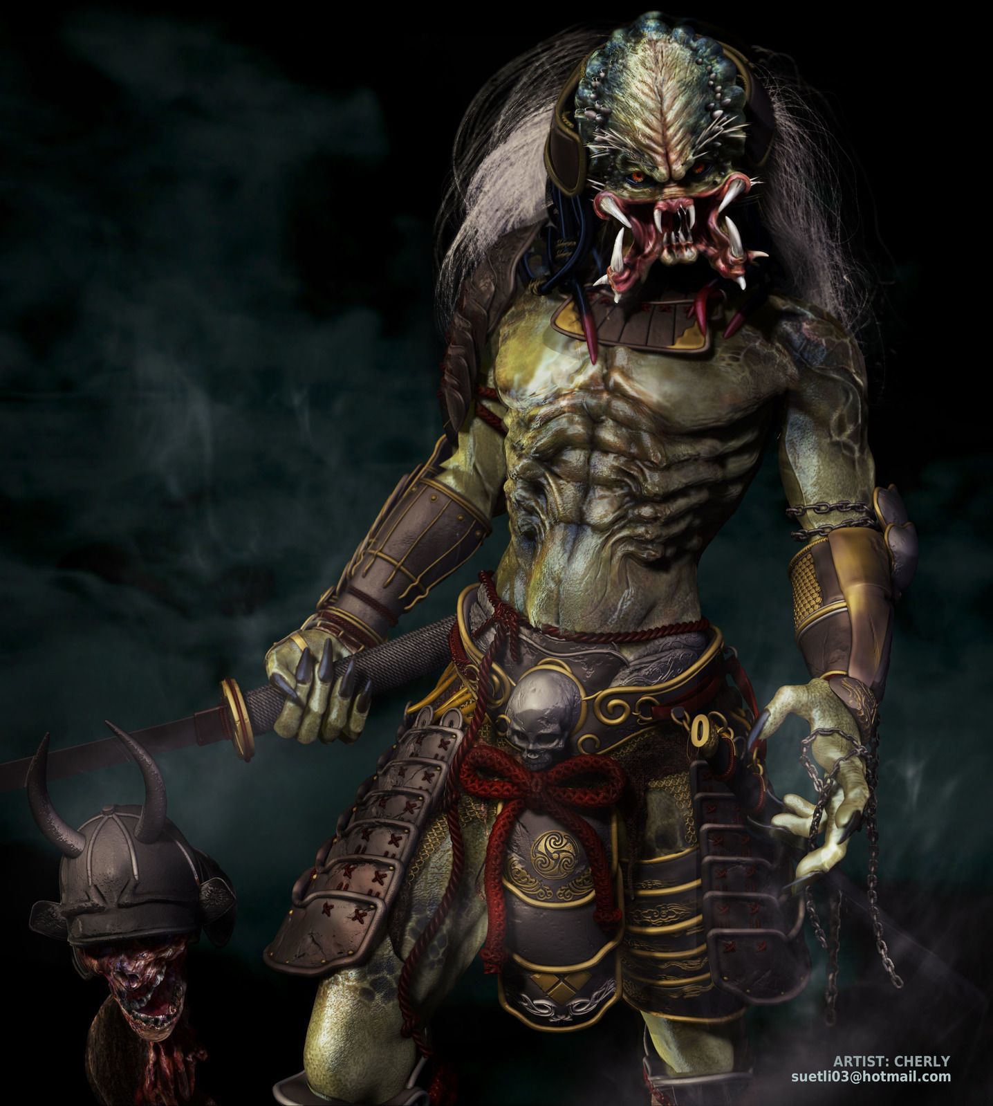 Old samurai predator. Predator artwork, Alien vs predator, Predator action figures