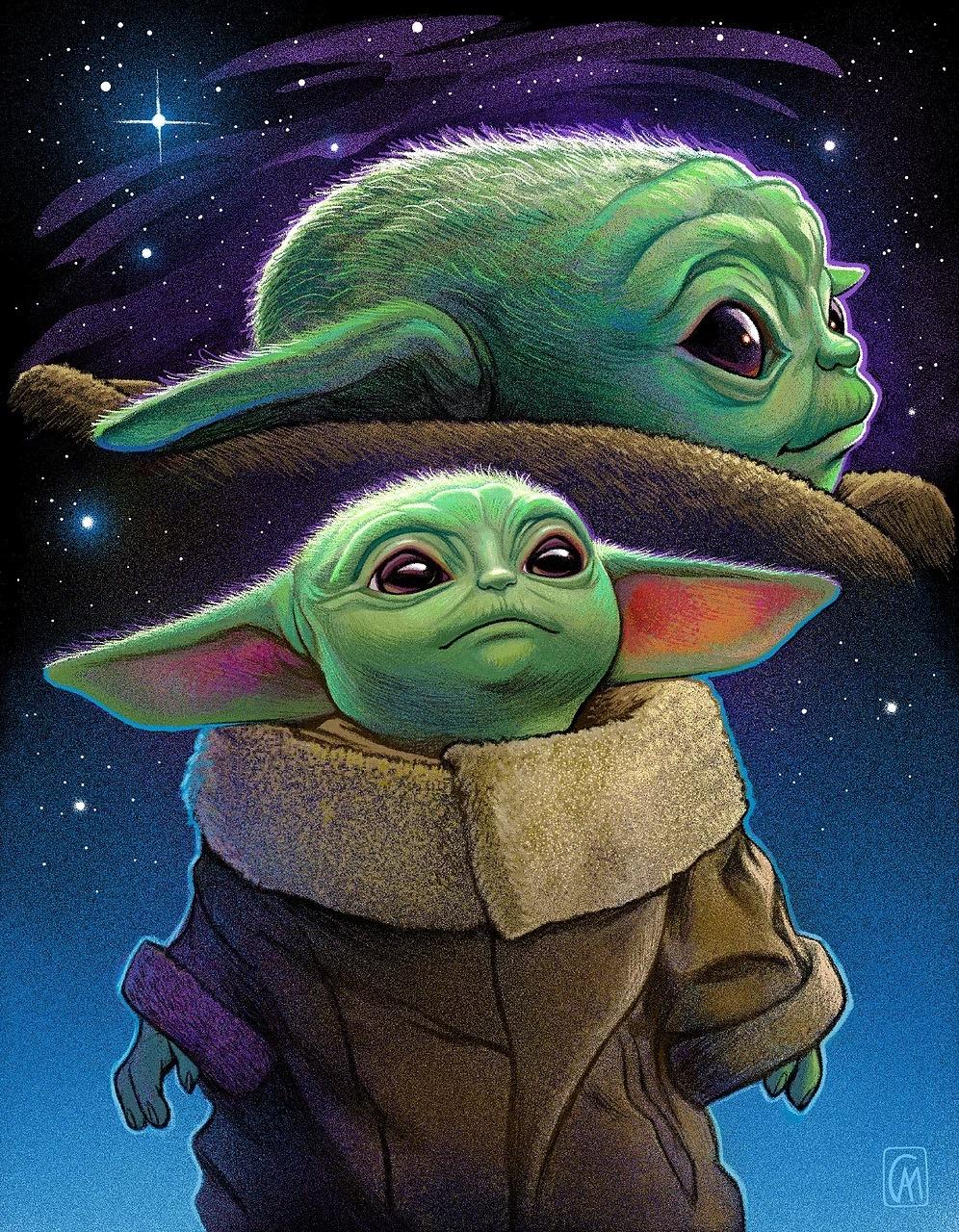 Baby Yoda by Courtney Autumn Martin. Star wars poster, Yoda art, Yoda wallpaper