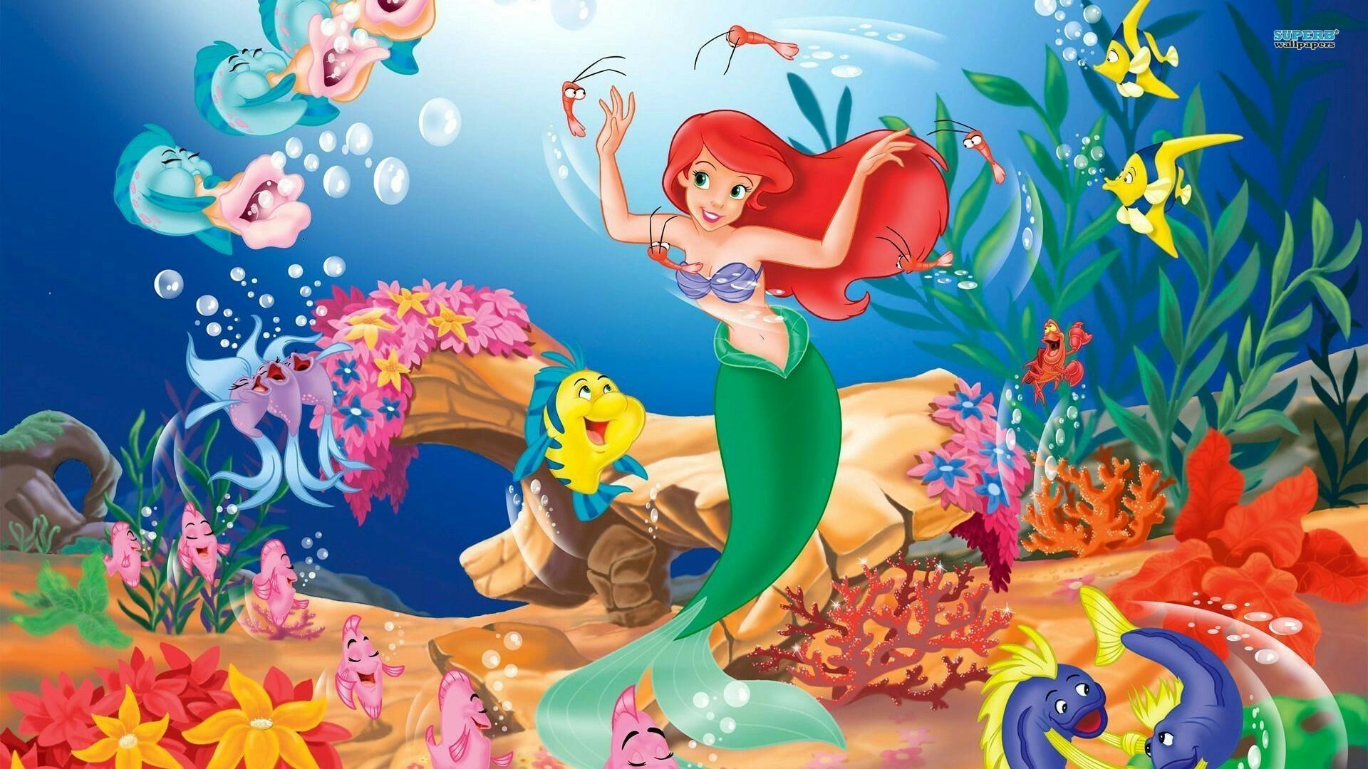 daycare: underwater theme. Little mermaid wallpaper, Mermaid cartoon, Mermaid wallpaper