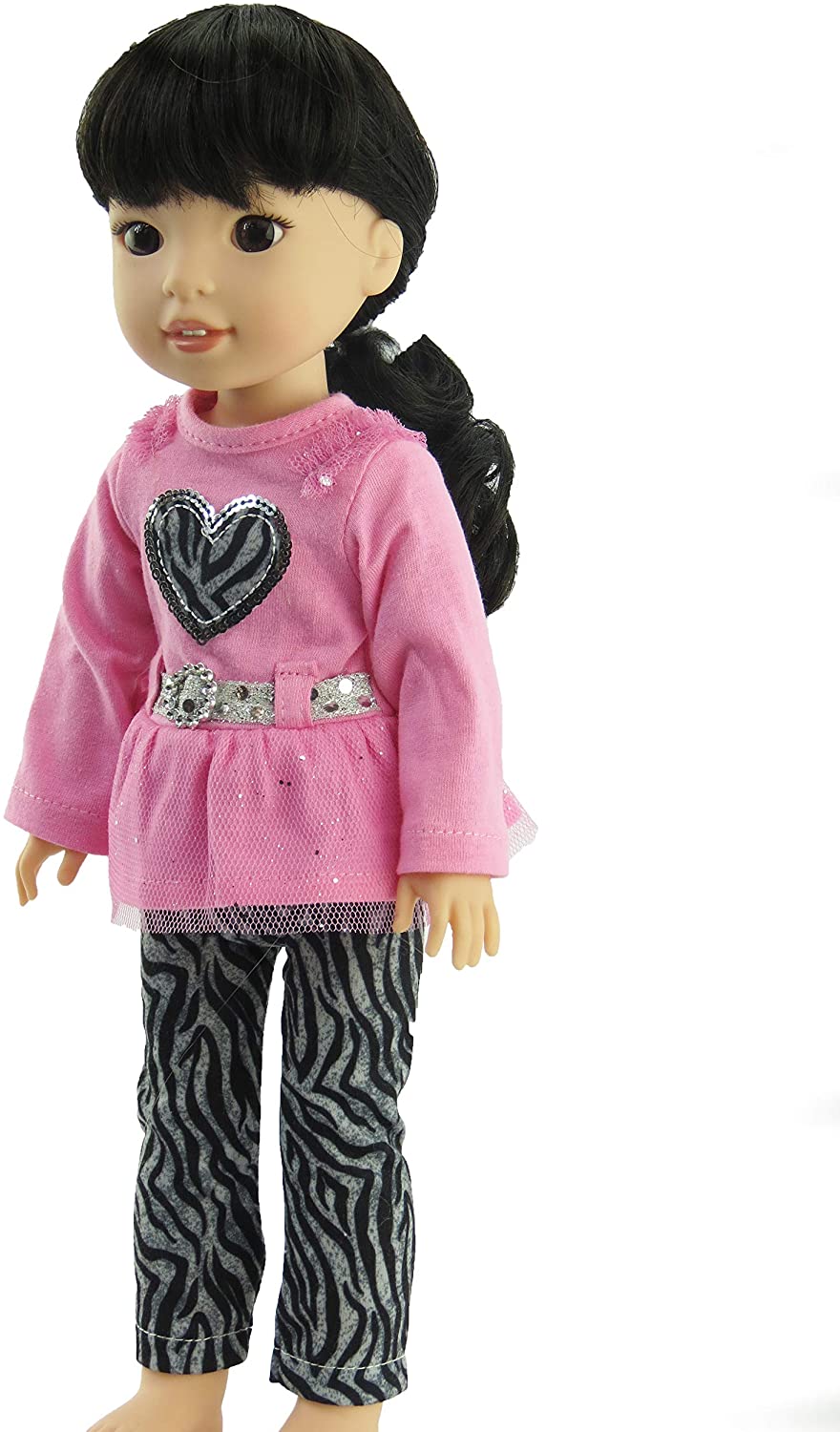 Zebra Pants w/ Pink Top For 14.5 Wellie Wishers American Girl Doll Clothes Modern Doll Clothes & Fashion Accs