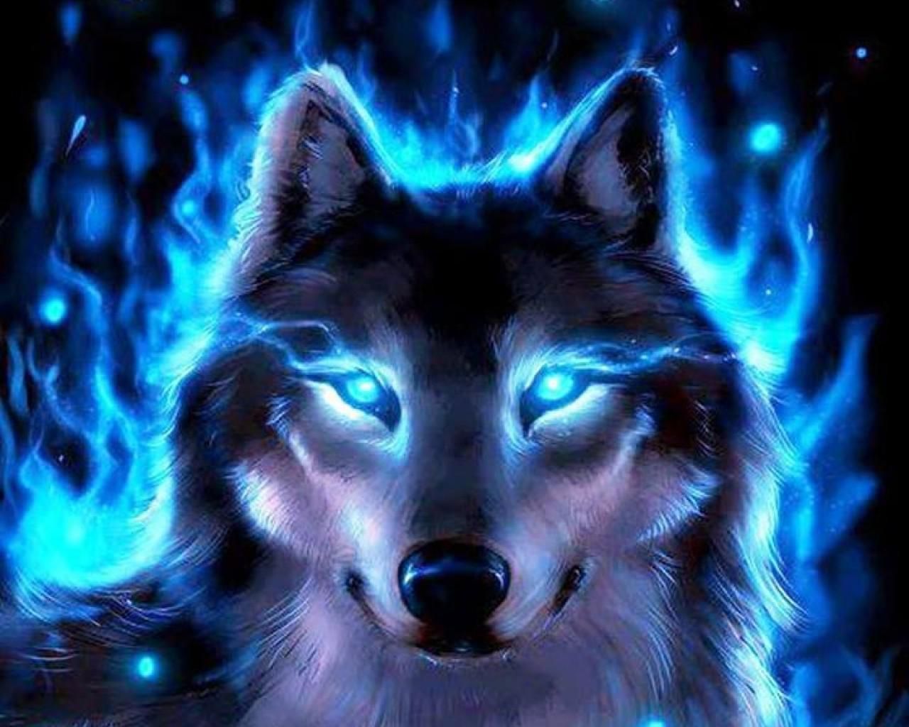 Cool Blue Wolf Wallpaper
