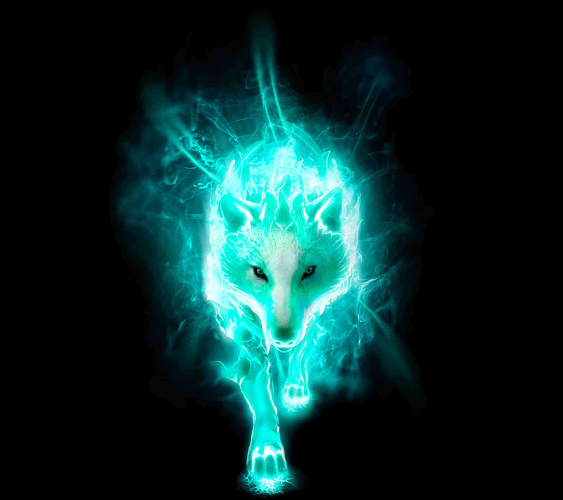 Cool Neon Wolves Wallpaper