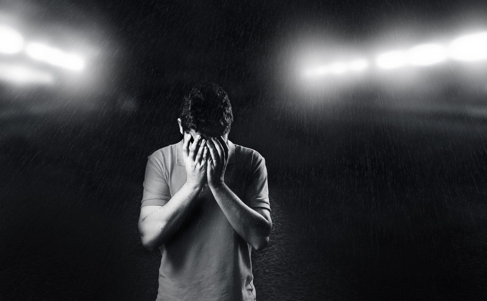 Really Sad Boy Crying In Raining Wallpaper Crying Black And White