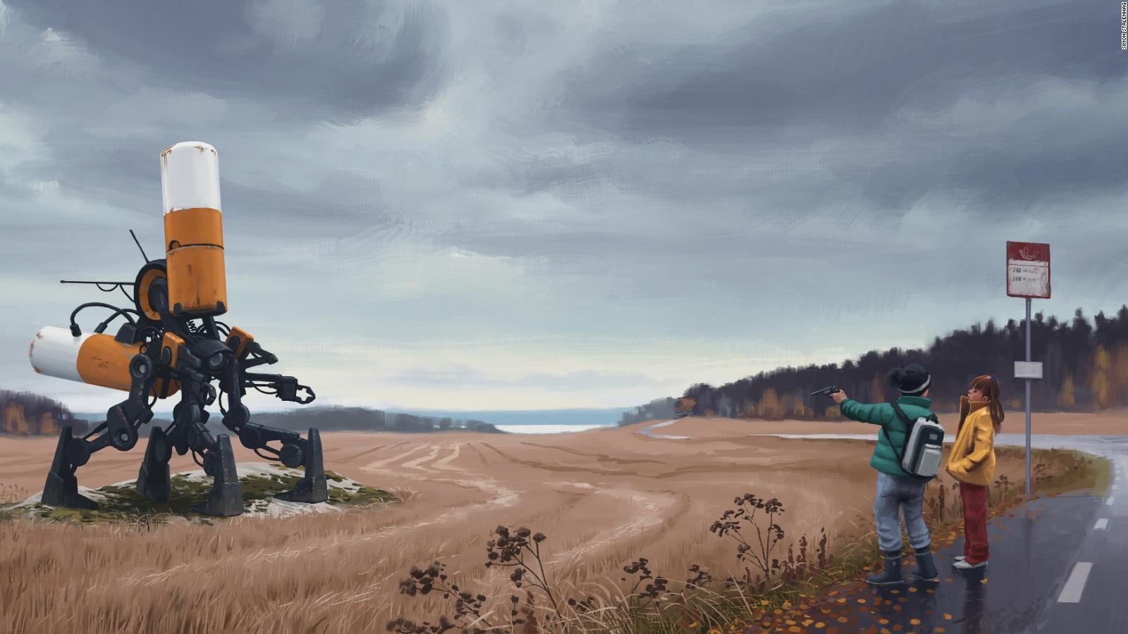 Simon Stålenhag's Hauntingly Beautiful Retro Sci Fi Art