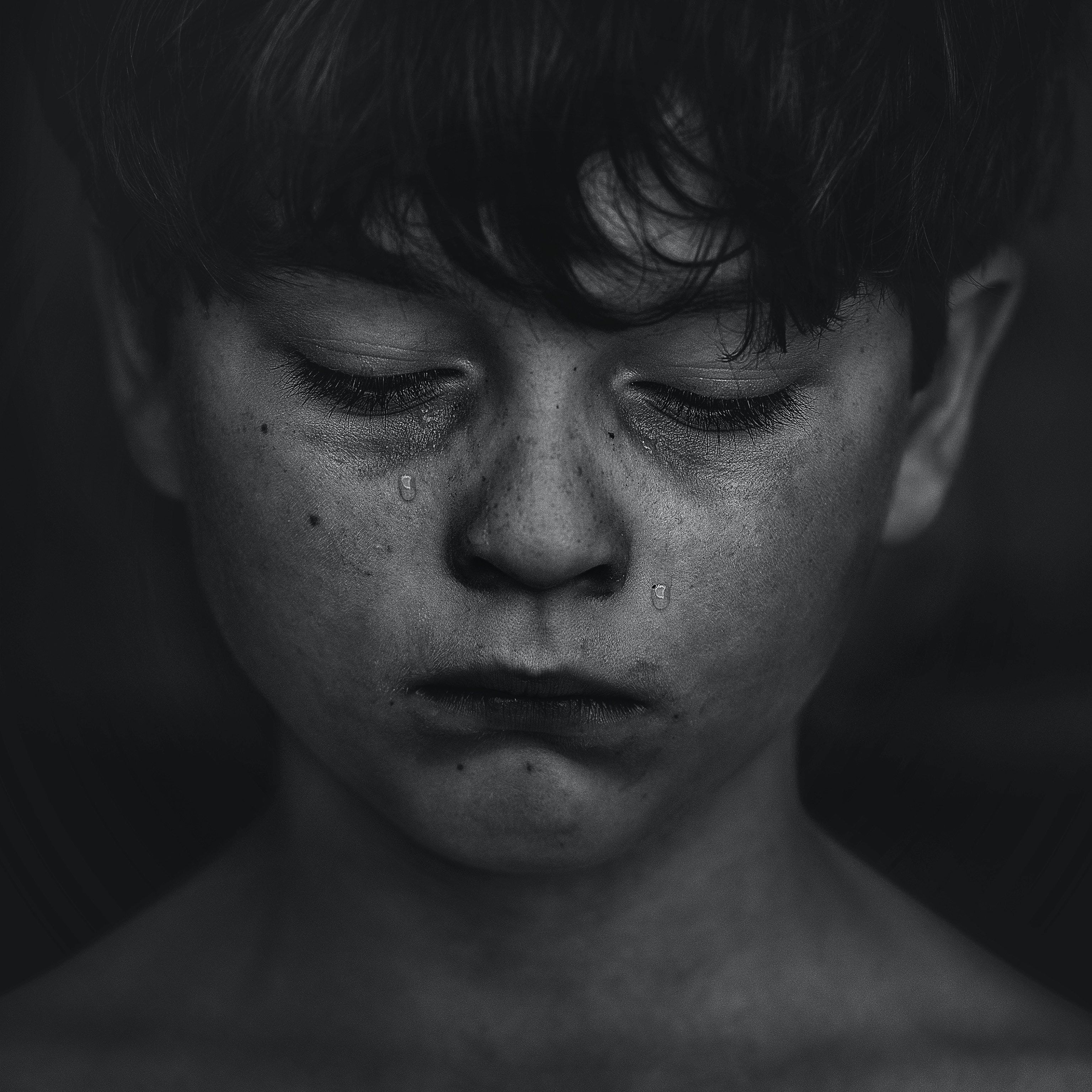 Black Haired Boy Crying · Free