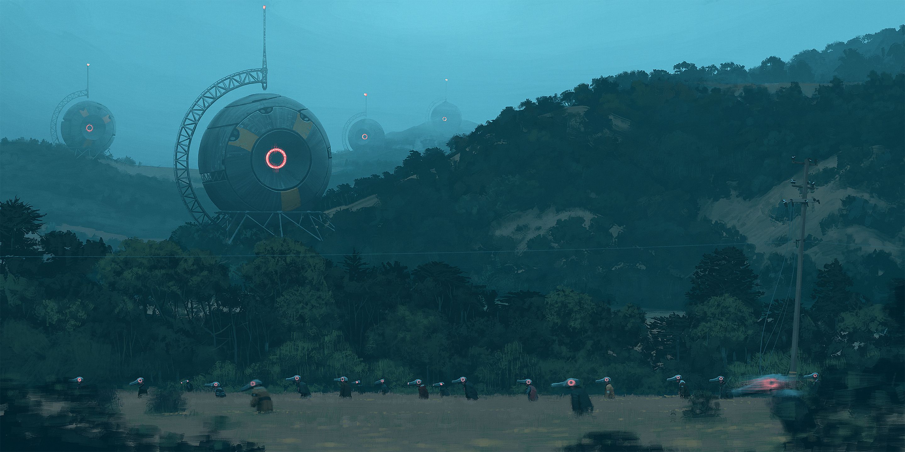 Artwork Simon Stalenhag Science Fiction Futuristic Tales From The Loop Wallpaper:2880x1440