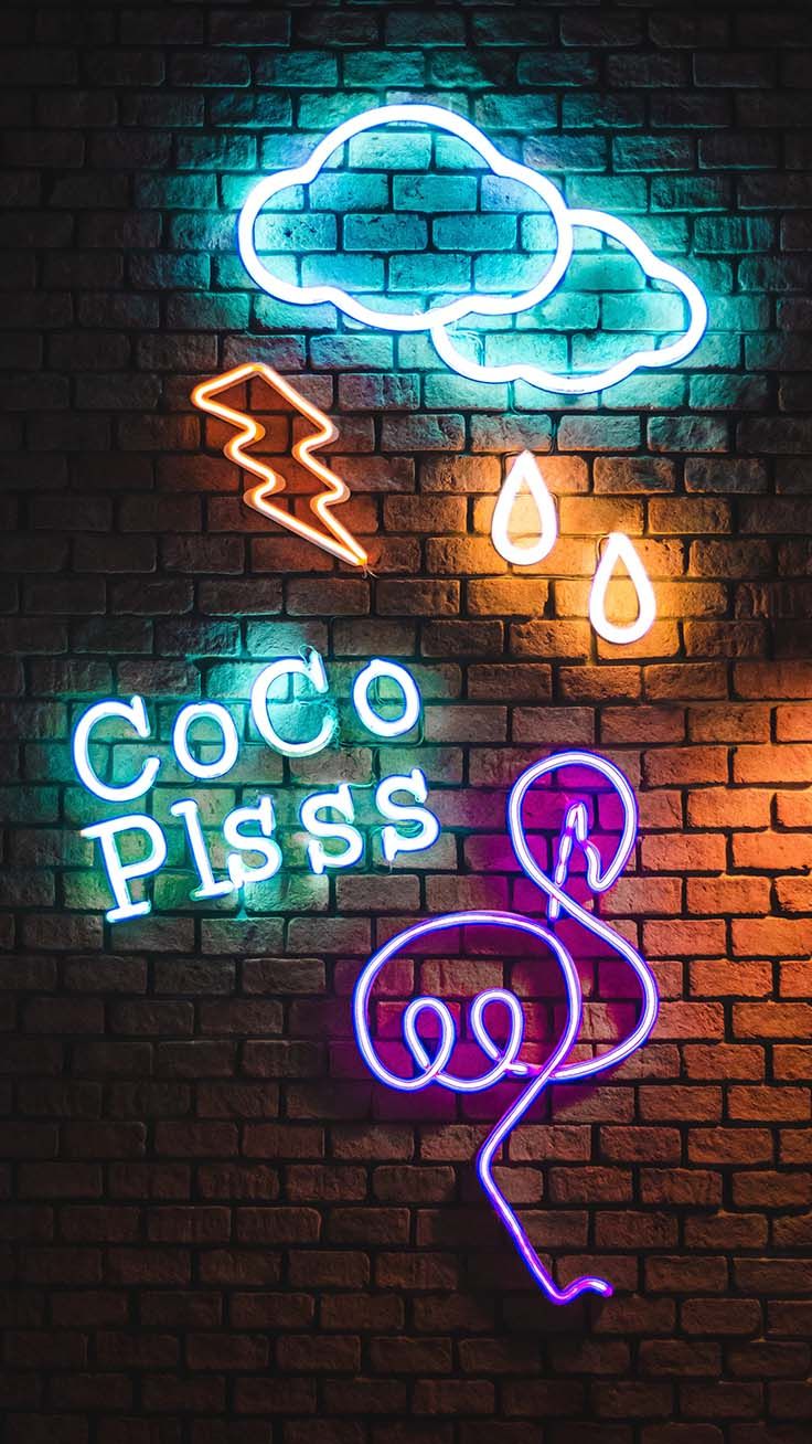 Colorful Neon iPhone XR Wallpaper