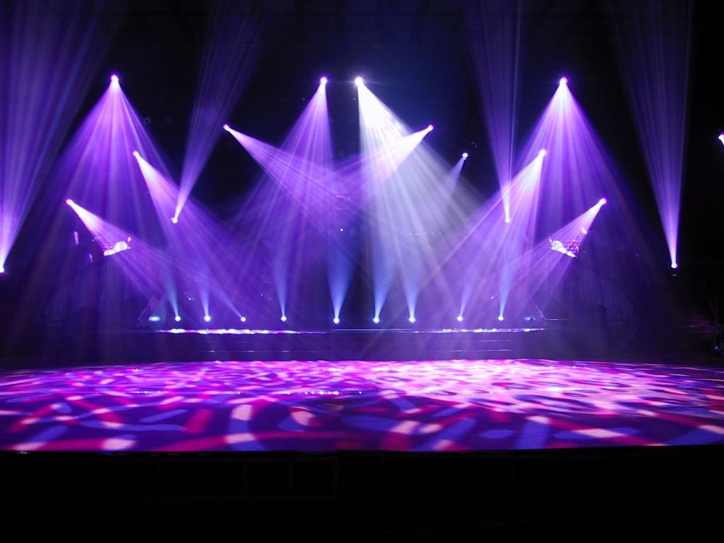 Illuminated Empty Concert Stage With Smoke Stock Photo, Picture and Royalty  Free Image. Image 27335440.