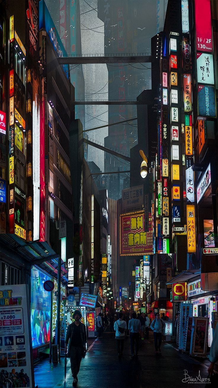 Neo Tokyo By TheBakaArts.devia. Futuristic City, Cyberpunk City, City Aesthetic