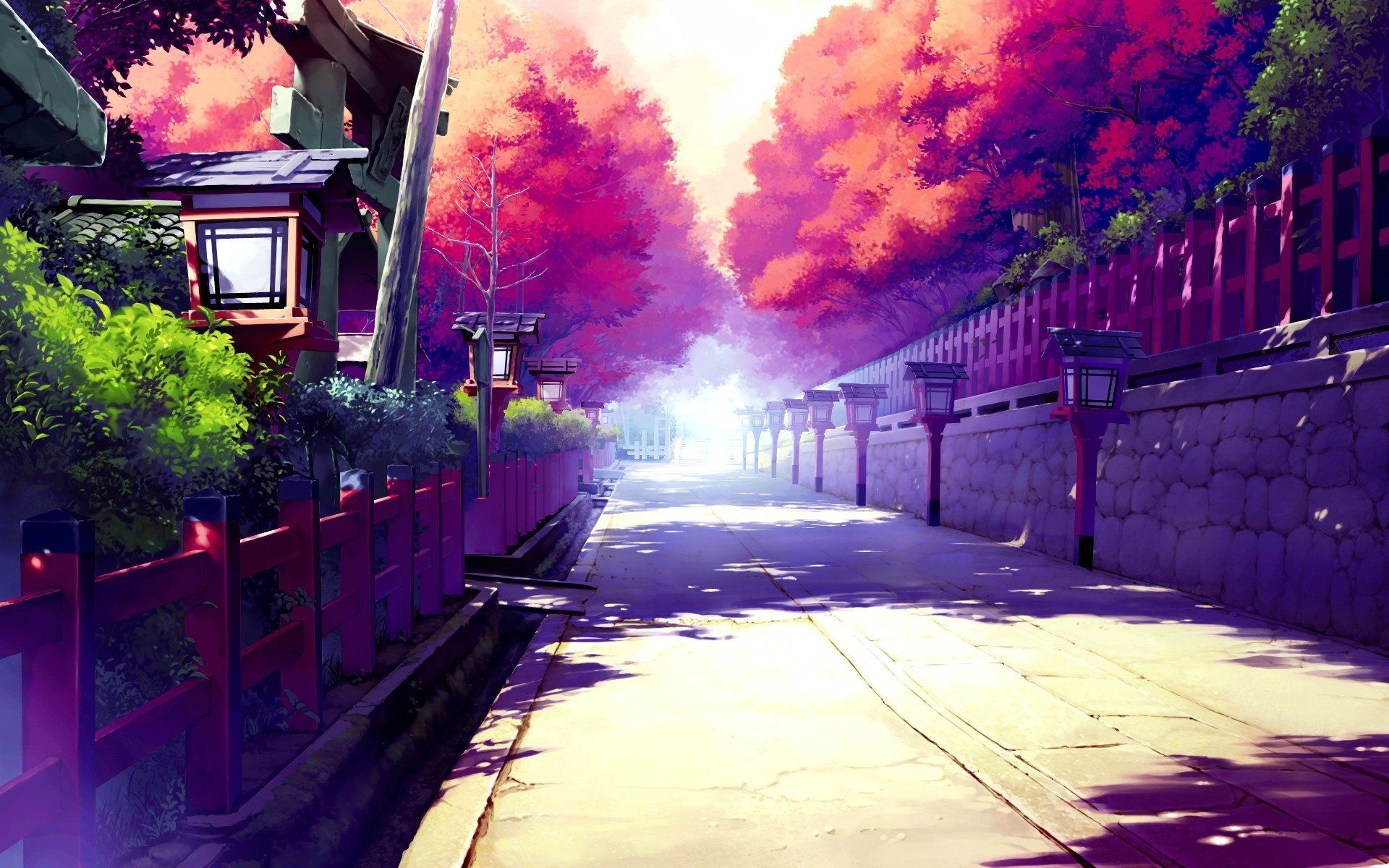 Japanese Anime Street 1080p Wallpaper