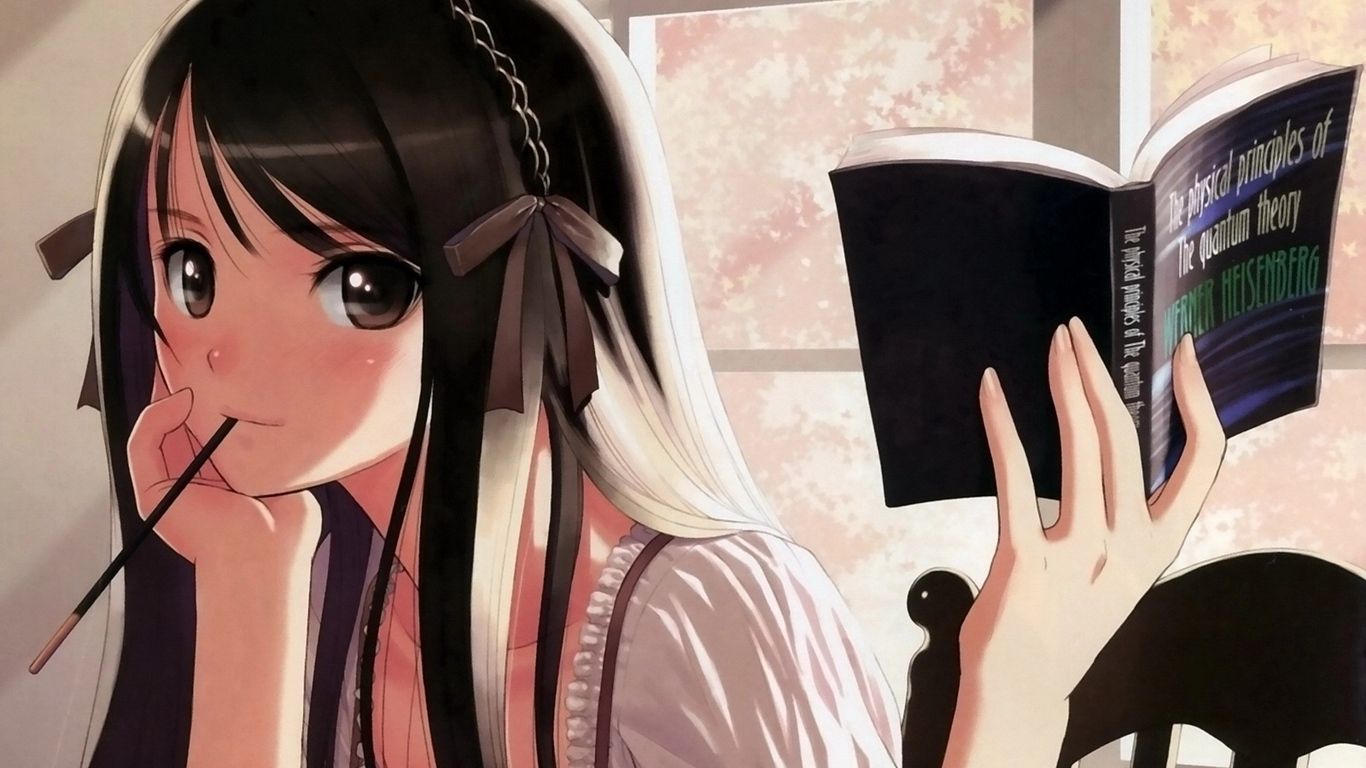 Wallpaper Anime, Girl, Book, Person Girl Wallpaper HD For Pc