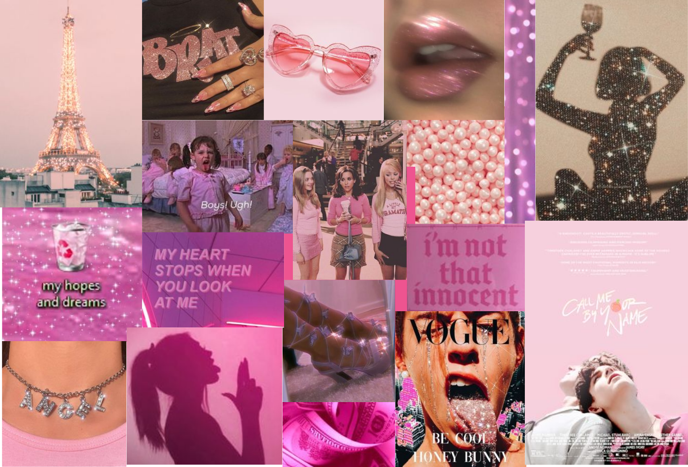 Pink Baddie Aesthetic Collage Wallpaper Laptop Accident Lawyer