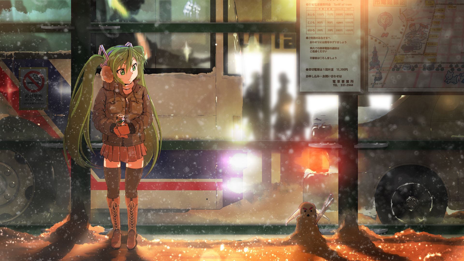 Anime Girl In Snow HD Wallpaperx1080